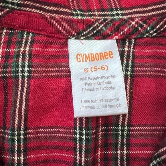 ⭐️3/30⭐️ Gymboree Red Plaid Long Sleeve Pajamas dress - Picture 3 of 5